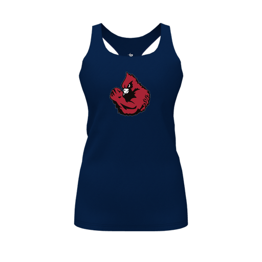 [FT0TRBNV-FYS-LOGO1] Decker Racerback Tank Top (Female Youth S, Navy, Logo 1)