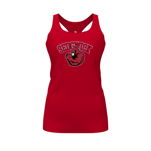 [FT0TRBRD-FYS-LOGO2] Decker Racerback Tank Top (Female Youth S, Red, Logo 2)