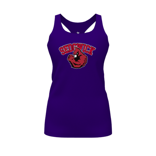 [FT0TRBPP-FYS-LOGO2] Decker Racerback Tank Top (Female Youth S, Purple, Logo 2)