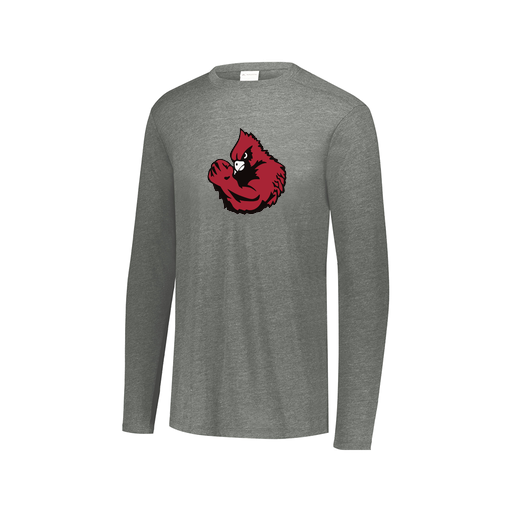 [FTLCUBGY-AXS-LOGO1] Decker Men's Tri-Blend T-Shirt - Long Sleeve (Adult XS, Gray, Logo 1)