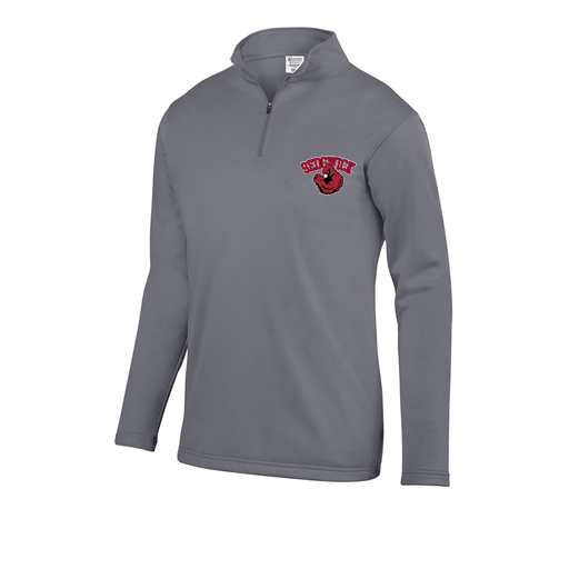 [FOLQFFGY-AS-LOGO2] Decker Men's FlexFleece 1/4 Zip (Adult S, Gray, Logo 2)
